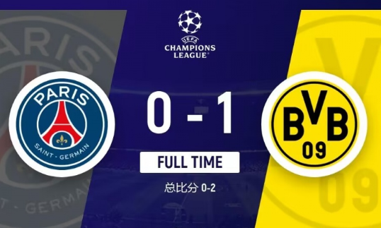 欧冠-时隔11年多特总比分2-0双杀巴黎进决赛 巴黎4中门框胡梅制胜