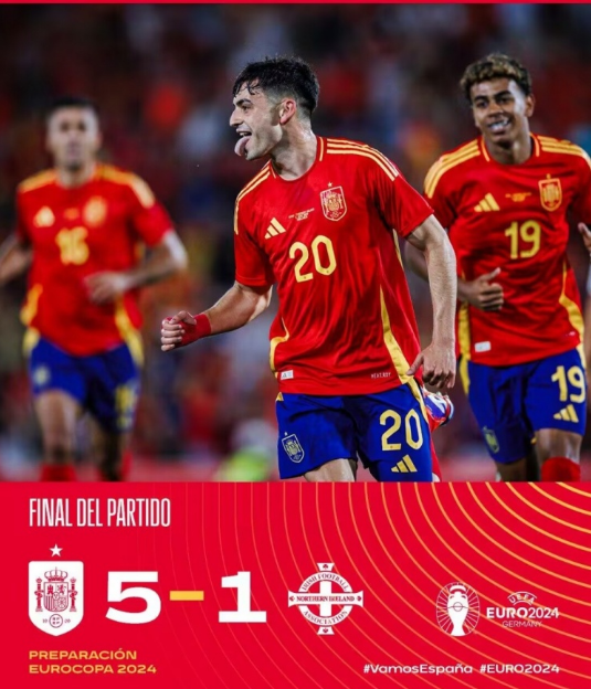 友谊赛-西班牙5-1逆转北爱尔兰 佩德里双响莫拉塔破门亚马尔2助 友谊赛-西班牙5-1逆转北爱尔兰 佩德里双响莫拉塔破门亚马尔2助