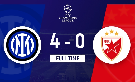 欧冠-国米主场4-0红星!塔雷米破门+两助攻恰20精彩任意球劳塔罗建功 欧冠-国米主场4-0红星!塔雷米破门+两助攻恰20精彩任意球劳塔罗建功