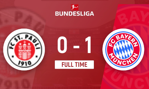 德甲-拜仁1-0击败圣保利五连胜领跑 穆西亚拉制胜 德甲-拜仁1-0击败圣保利五连胜领跑 穆西亚拉制胜