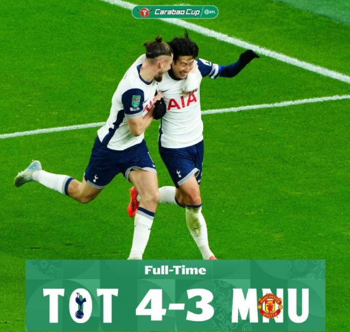 联赛杯-热刺4-3曼联进4强 孙兴慜角球破门 索兰克双响 联赛杯-热刺4-3曼联进4强 孙兴慜角球破门 索兰克双响