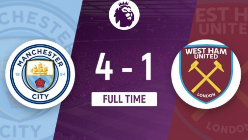 英超-曼城4-1大胜西汉姆，哈兰德双响萨维尼奥造三球