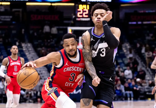 CJ45+8 D-穆雷26+9+11 K-乔治23+7 鹈鹕25分逆转加时再胜爵士