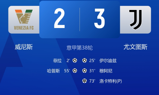 意甲-尤文3-2送威尼斯降级并进军欧冠,洛卡特利点射制胜 意甲-尤文3-2送威尼斯降级并进军欧冠,洛卡特利点射制胜